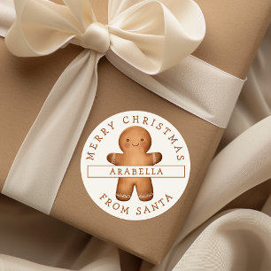 Pegatina Redonda Navidades de Sweet Gingerbread Personalizados
