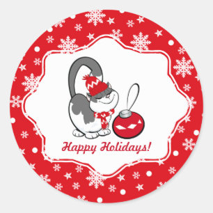 Pegatina Redonda Navidades de Sweet Kitty