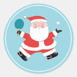 Pegatina Redonda Navidades de tenis de mesa