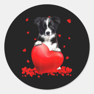 Pegatina Redonda Navidades de The Heart Border Collie Dog Lover