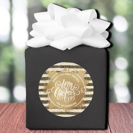 Pegatina Redonda Navidades de vacaciones caseras haciendo oro