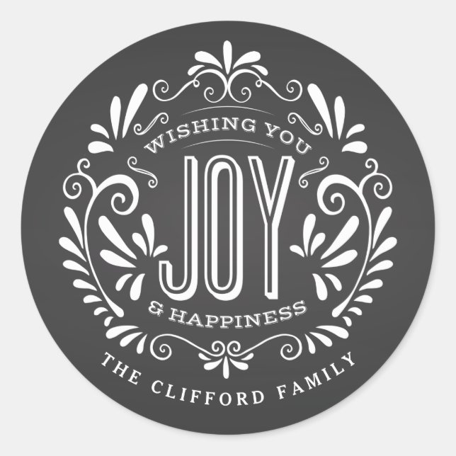 PEGATINA REDONDA NAVIDADES DE VACACIONES CHALK PEGATINAS DE ARTE OR (Anverso)