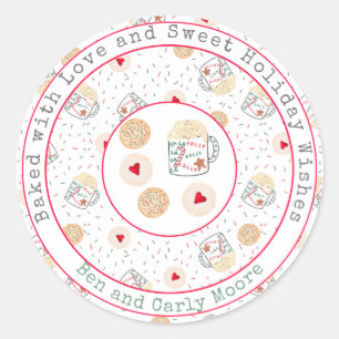 Pegatina Redonda Navidades de vacaciones cocina personalizada