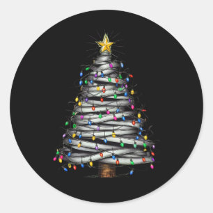 Pegatina Redonda Navidades de vacaciones de árbol ligero