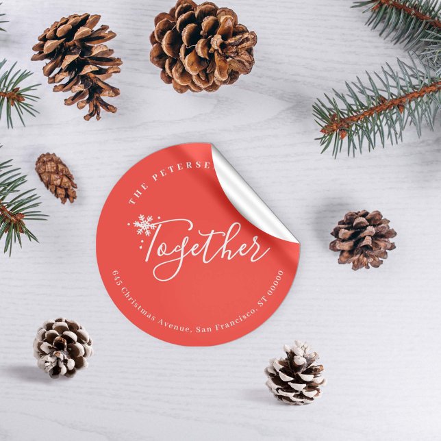 Pegatina Redonda Navidades de vacaciones de invierno se dirigen al  (Subido por el creador)