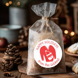 Pegatina Redonda Navidades de vacaciones de PERSONALIZADO suéter fe
