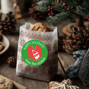 Pegatina Redonda Navidades de vacaciones de PERSONALIZADO suéter fe