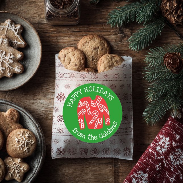 Pegatina Redonda Navidades de vacaciones de PERSONALIZADO suéter fe (Ugly Sweater CUSTOM Holiday Christmas Classic Round Sticker
)