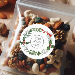 Pegatina Redonda Navidades de vacaciones de su Personalizado de neg