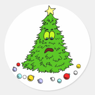 Pegatina Redonda Navidades de vacaciones divertidos saludan a Pegat