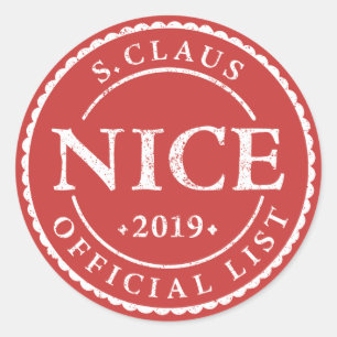 Pegatina Redonda Navidades de vacaciones oficiales de Santa Niza