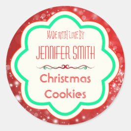 Pegatina Redonda Navidades de vacaciones Panadería Cocina al horno