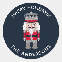 Navidades de vacaciones Red Black Nutcracker Pegat