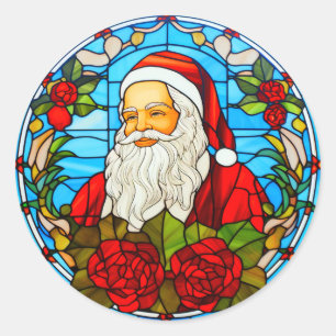 Pegatina Redonda Navidades de vidrio templado Santa Ornament-67673