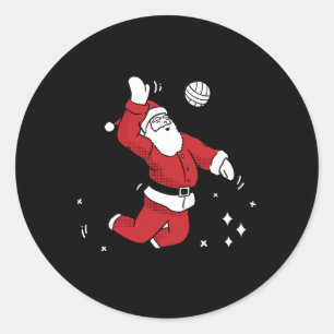Pegatina Redonda Navidades de voleibol de Santa María Pajama Guay S