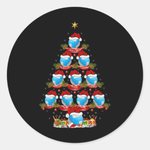 Pegatina Redonda Navidades de voleibol de vacaciones en Navidad