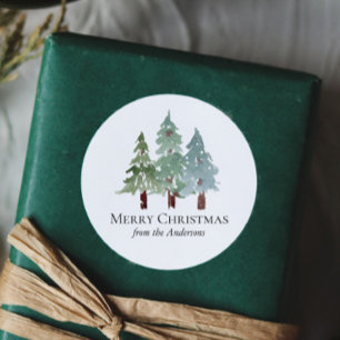 Pegatina Redonda Navidades de Winowy Pine