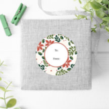Navidades de Winter Retro Floral Poinsettia