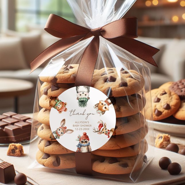 Pegatina Redonda Navidades de Woodland (Subido por el creador)