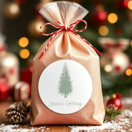 Pegatina Redonda Navidades de Woodland Trees