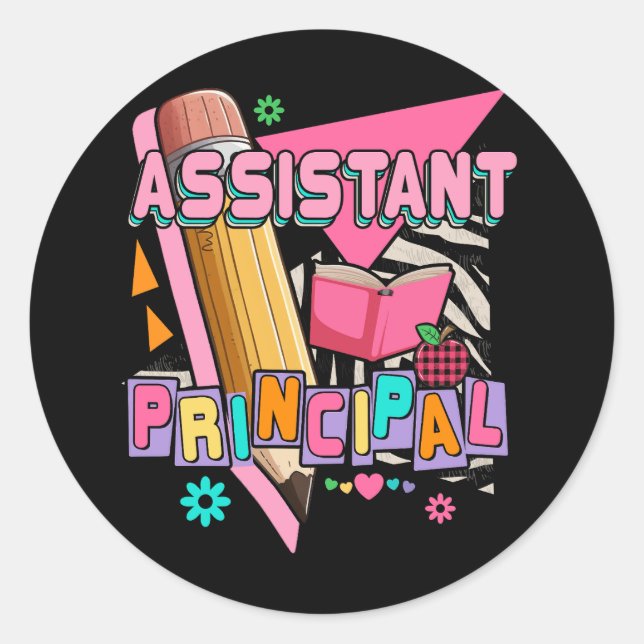 Pegatina Redonda Navidades del Ayudante Principal 90 estilo retro r (Anverso)