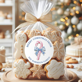 Pegatina Redonda Navidades del Blue Pink Chinoiserie Toile Candy Ca