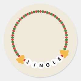Pegatina Redonda Navidades del brazalete Jingle Bells