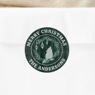 Pegatina Redonda Navidades del Cardenal Personalizado de la Guerra