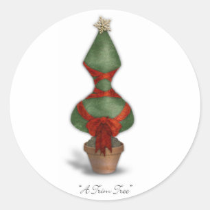 Pegatina Redonda Navidades del conjunto de árboles de tracción