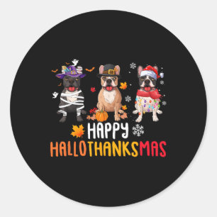 Pegatina Redonda Navidades del Día de Acción de Gracias de Hallowee