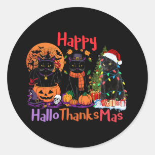 Pegatina Redonda Navidades del Día de Acción de Gracias de Hallowee