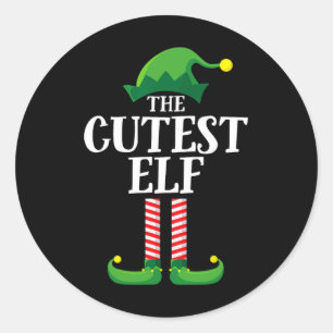 Pegatina Redonda Navidades del grupo familiar Cutest Elf Mateo Fies