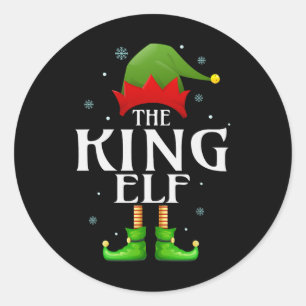 Pegatina Redonda Navidades del grupo familiar King Elf Xmas Mating