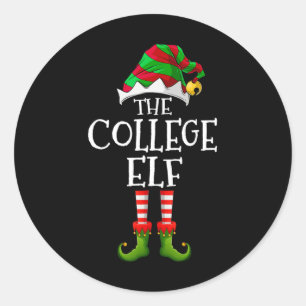 Pegatina Redonda Navidades del grupo Pajama de College Elf Fun Mati