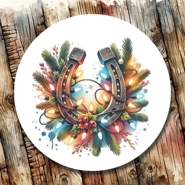 Pegatina Redonda Navidades del Herradura Rustica del País y Occiden (Subido por el creador)