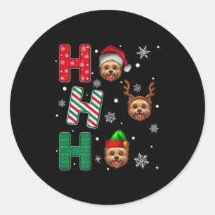 Pegatina Redonda Navidades del Ho Ho Ho Ho Ho Cairn Terrier Lover
