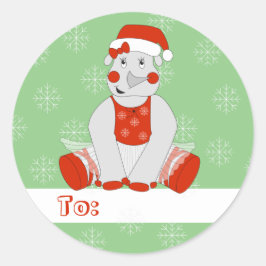 Pegatina Redonda navidades del Iluminoso Ballet Rhino Snowflakes Gr