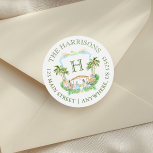 Pegatina Redonda Navidades del Monograma de la Natividad de las Acu