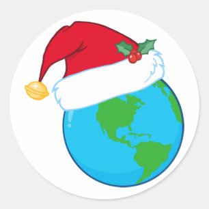 Pegatina Redonda Navidades del mundo