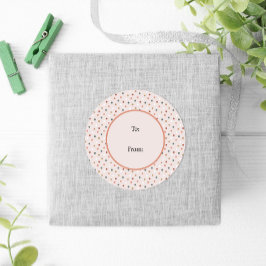 Pegatina Redonda Navidades del Polka Pink Pastel Fun