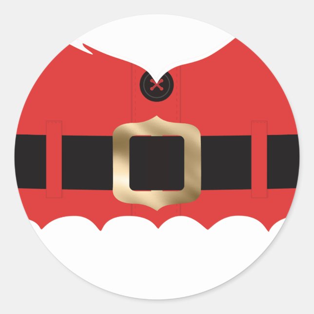 Pegatina Redonda Navidades del Red Santa Coat (Anverso)