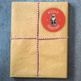 Pegatina Redonda Navidades del Retro African American Black Santa C