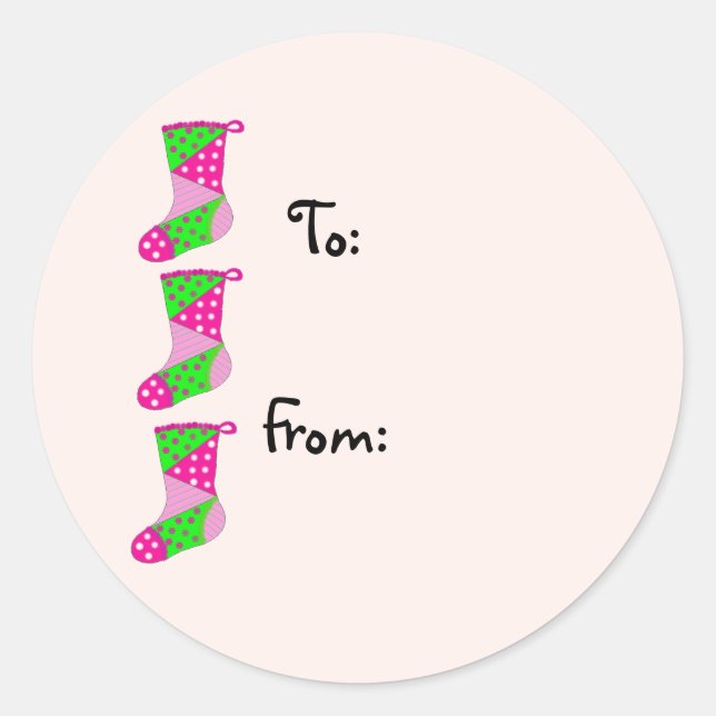 Pegatina Redonda Navidades del trabajo en grupo de bonitos (Anverso)