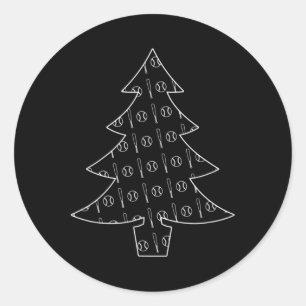 Pegatina Redonda Navidades Deportivos Ball Y Bat Collage