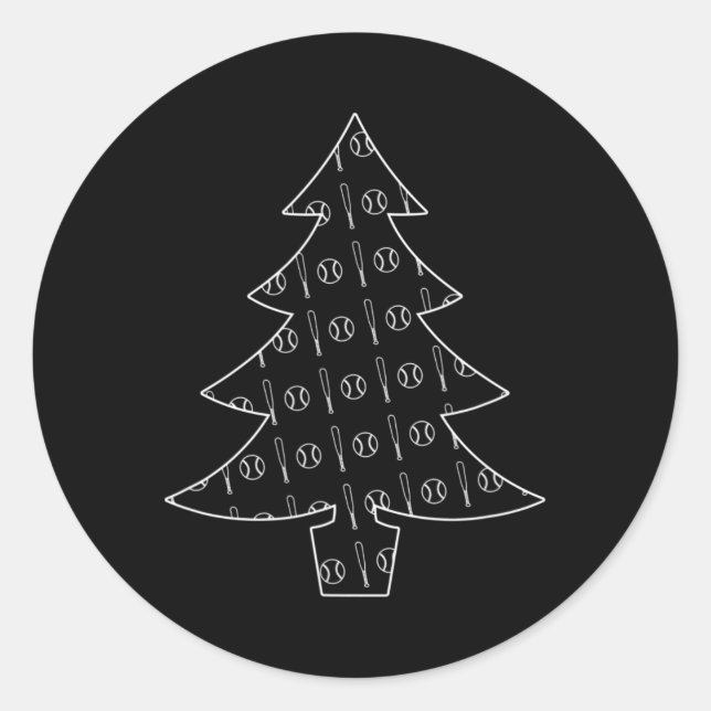 Pegatina Redonda Navidades Deportivos Ball Y Bat Collage (Anverso)