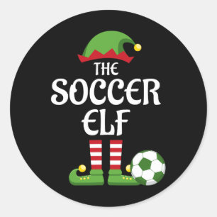 Pegatina Redonda Navidades deportivos de grupo de juego de la famil