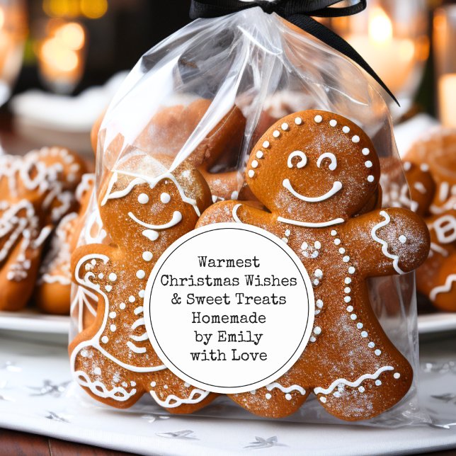 Pegatina Redonda Navidades desean tratamientos dulces por nombre fa (for your homoemade treats)