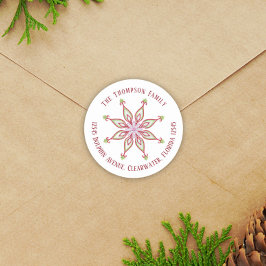 Pegatina Redonda Navidades Dirección de Retorno Moderno y Cuta Dire