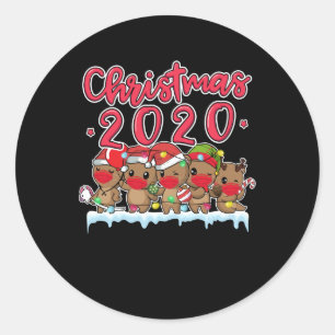 Pegatina Redonda Navidades divertidos 2020 Otros se enfrentan a la