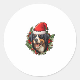 Pegatina Redonda Navidades divertidos Bernese Mountain Dog